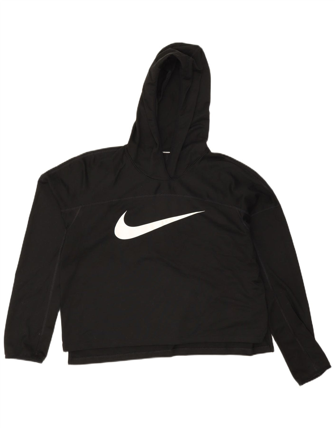 Damska bluza z kapturem Nike Running Crop Graphic UK 14, średni czarny poliester