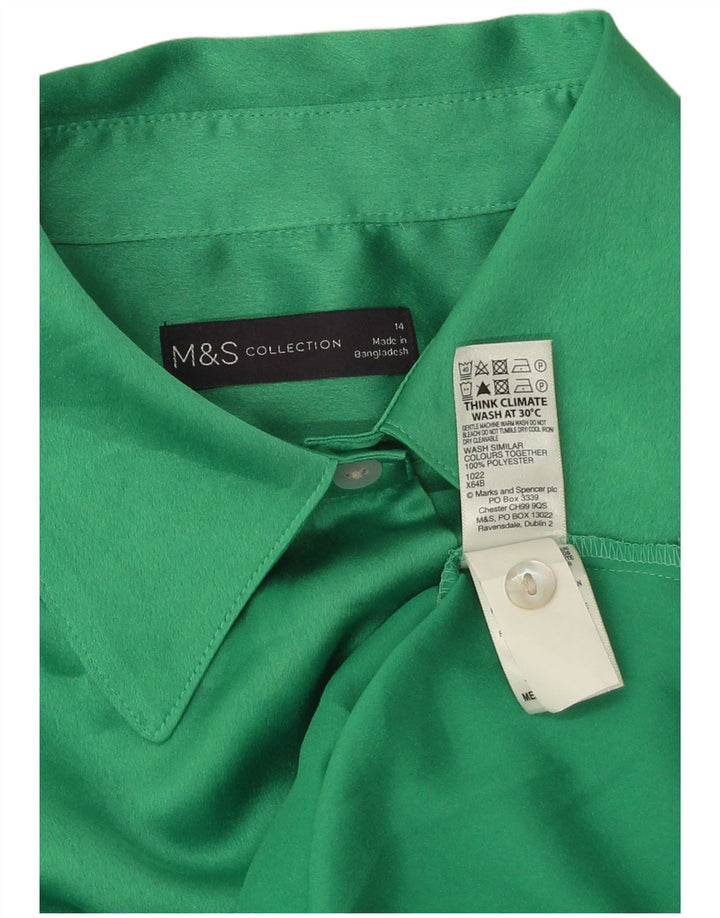 Koszula damska Marks & Spencer UK 14, duża, zielona, poliestrowa