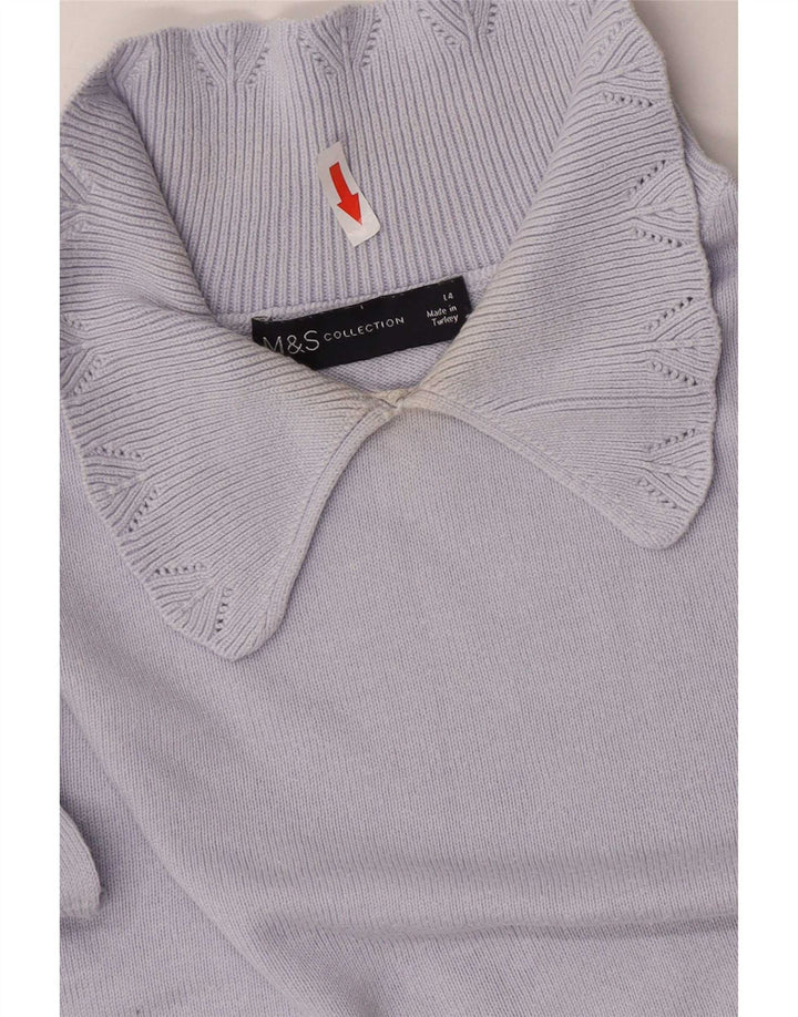 Marks & Spencer Damski sweter polo UK 14, duży niebieski