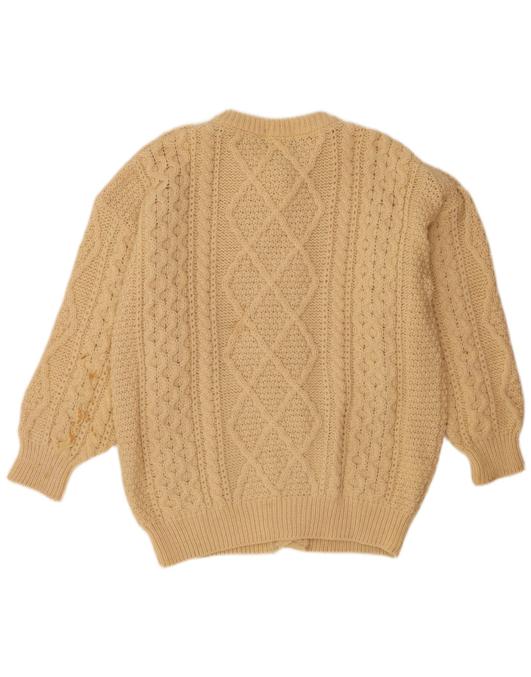 Damski sweter oversize Oak Tree UK 16, duży, beżowy, wełniany