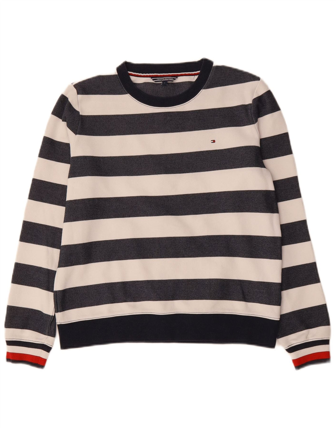 Damska bluza Tommy Hilfiger Jumper UK 10 w małe granatowe paski