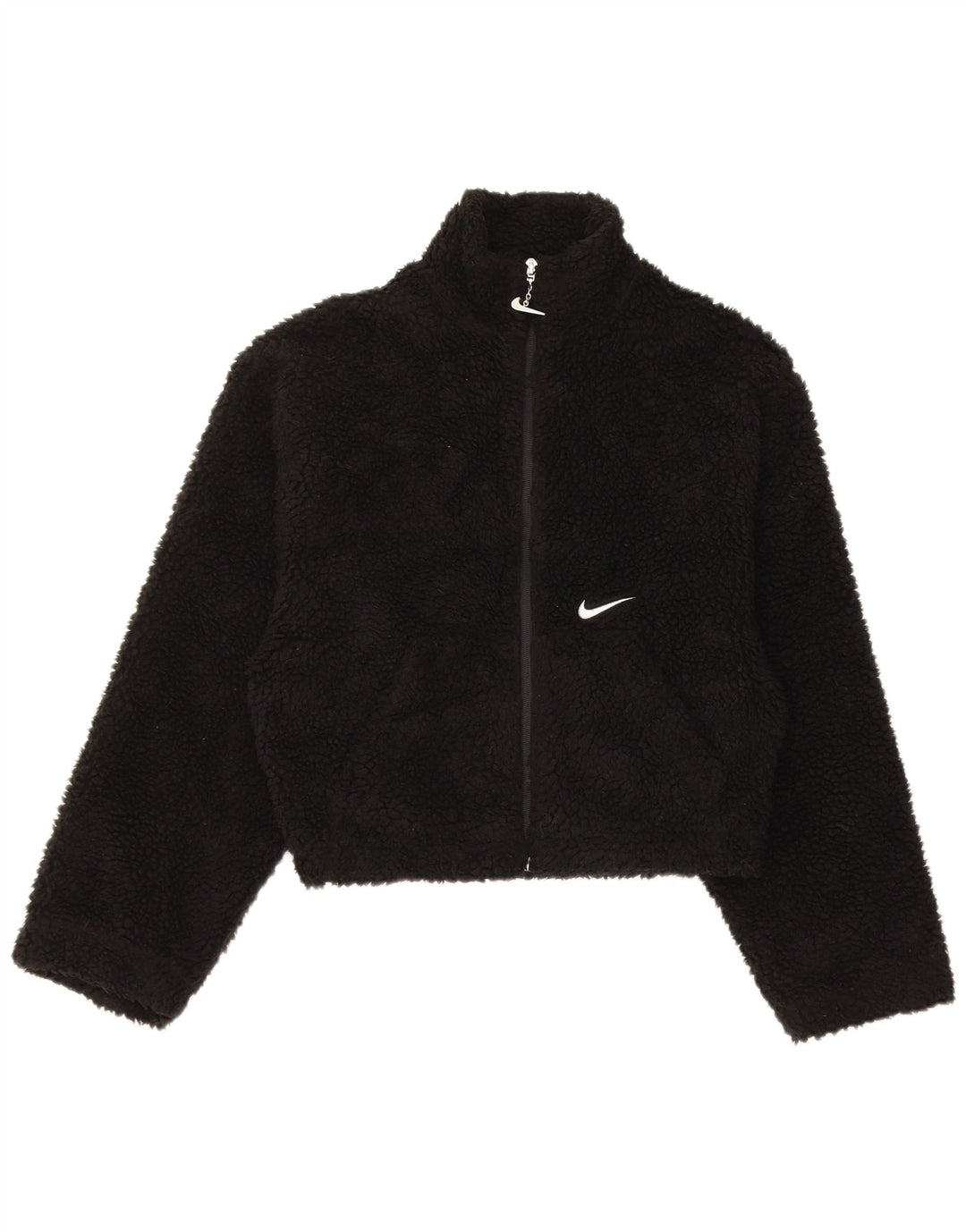 Damska kurtka polarowa Nike Graphic Oversized UK 6 XS, czarna, poliestrowa