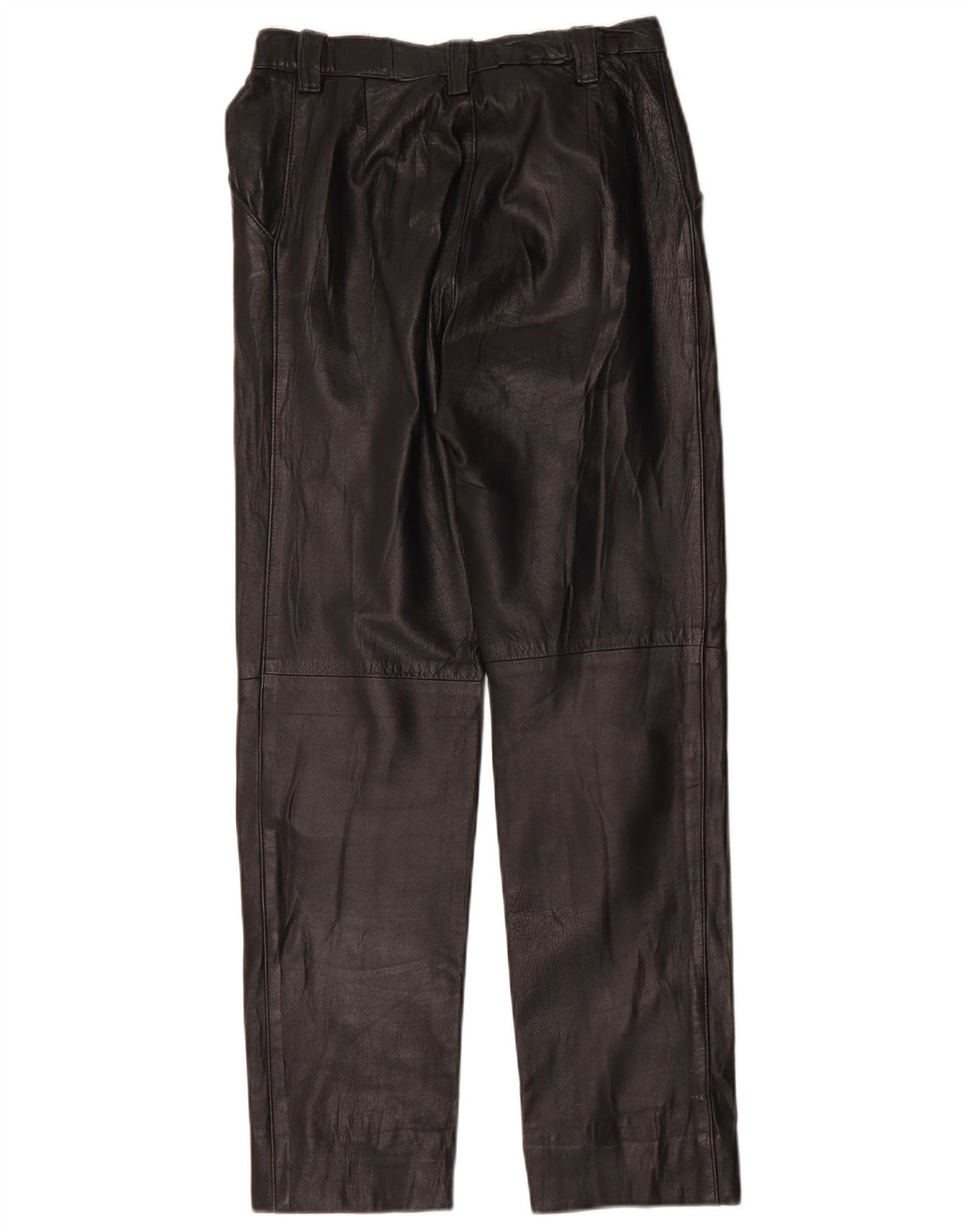 Vintage damskie proste skórzane spodnie W28 L28 czarne