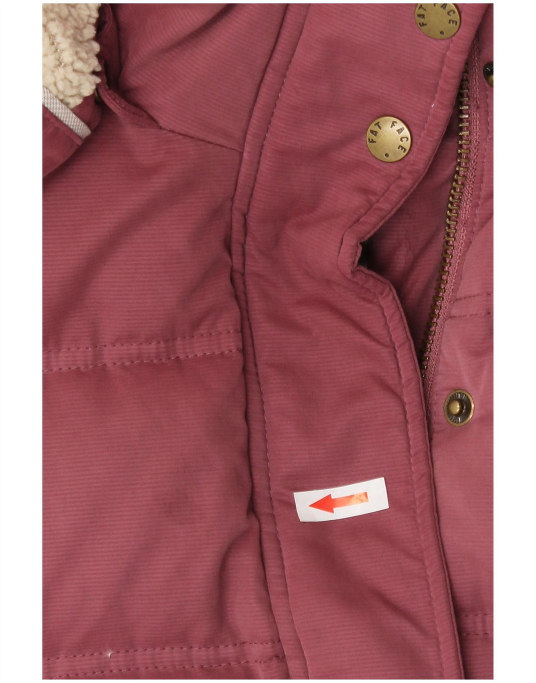 Damska wyściełana kamizelka z kapturem Fat Face UK 14, duża, bordowa, poliester