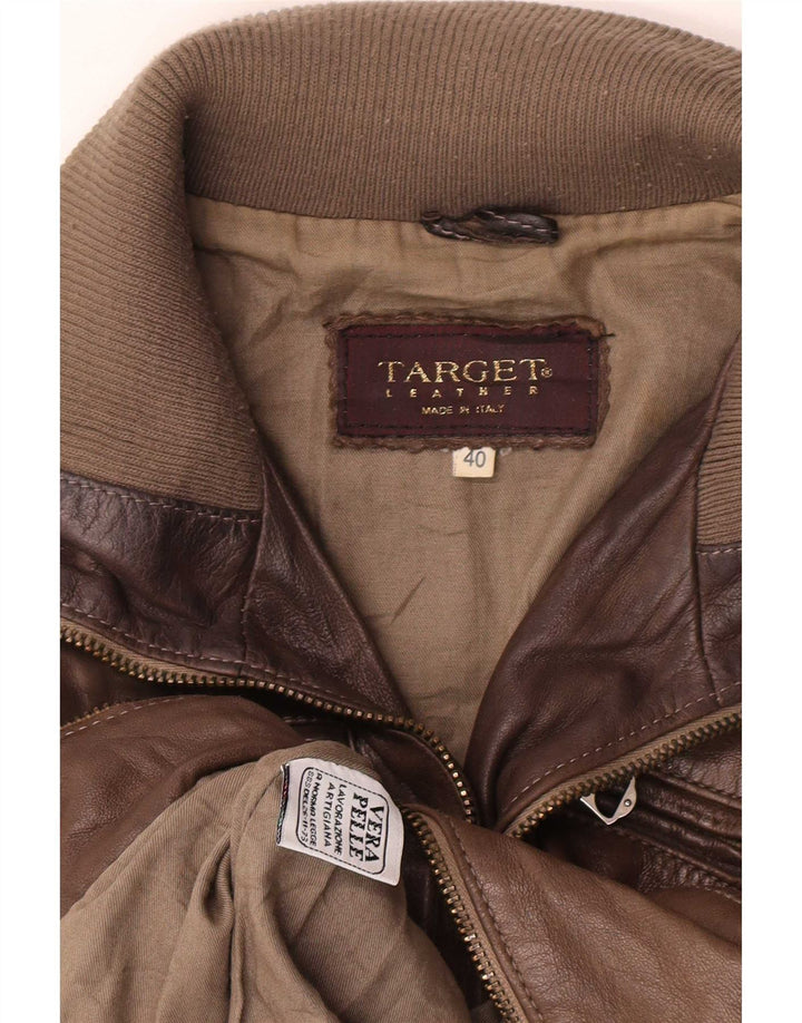 Vintage damska kurtka skórzana Crop IT 40 Small Brown