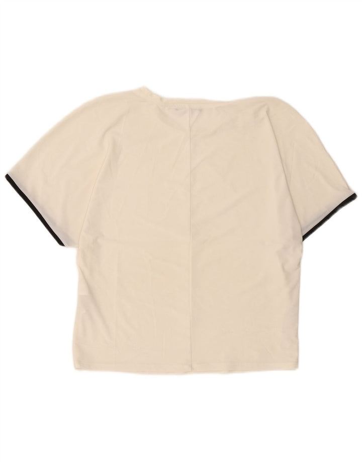 T-shirt damski Zara Top UK 14, średni, złamany biały poliester