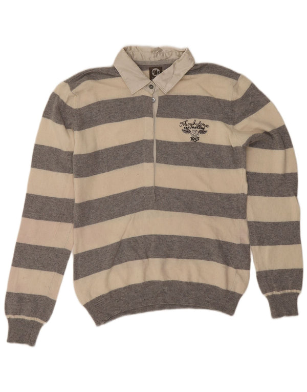 Damski sweter polo Murphy & Nye UK 14, duże, szare paski