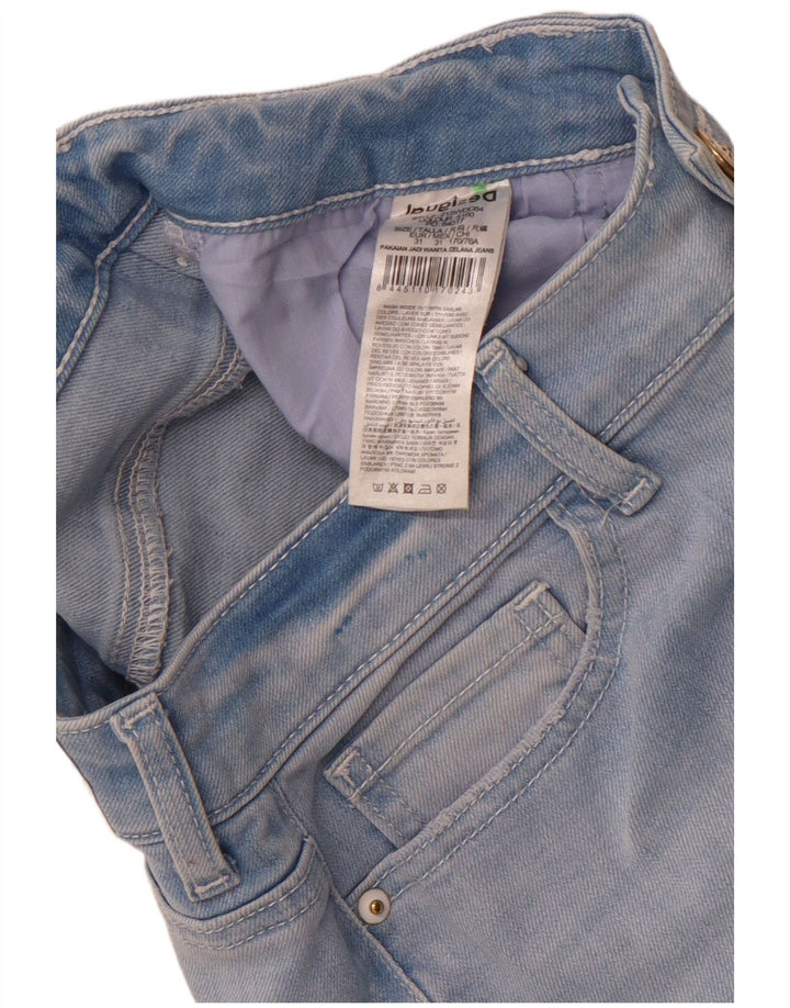 Desigual Damskie Jeansy Slim W31 L26 Niebieskie Bawełniane W Kwiaty