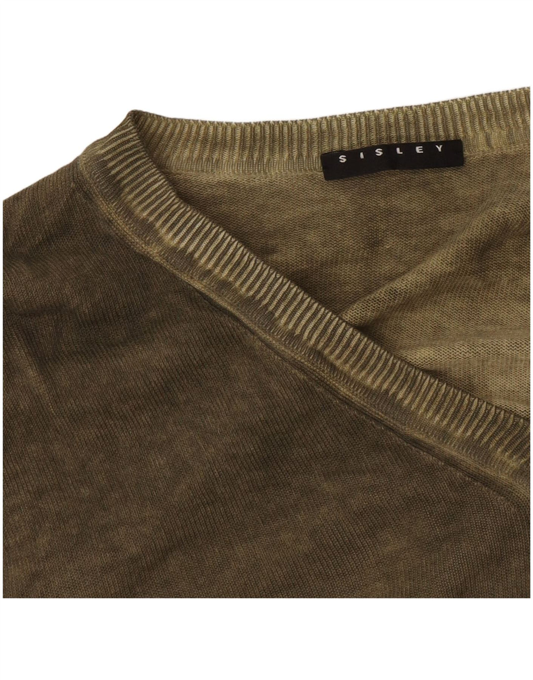 Męski sweter Sisley z dekoltem w kształcie litery V, duży khaki