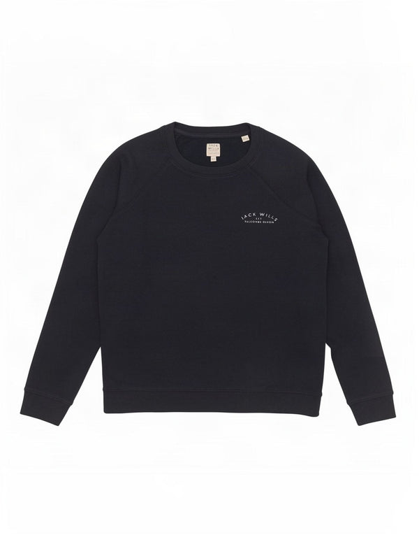 Jack Wills Womens Sweatshirt Jumper UK 14 Large Navy Blue Cotton