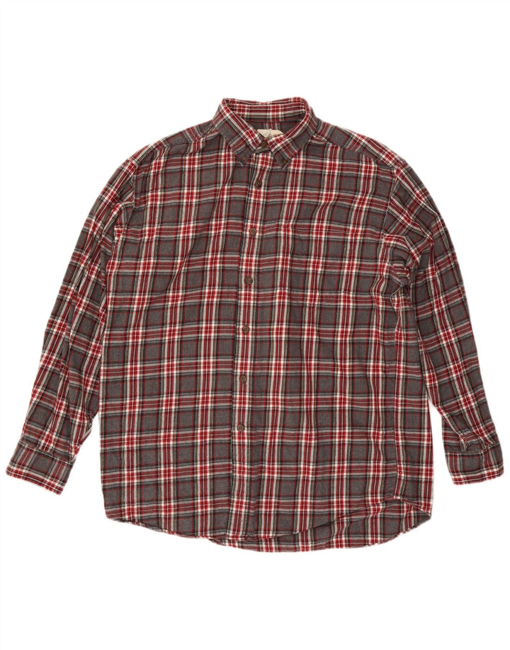 Męska koszula flanelowa J. Crew, duża, szara, bawełniana krata