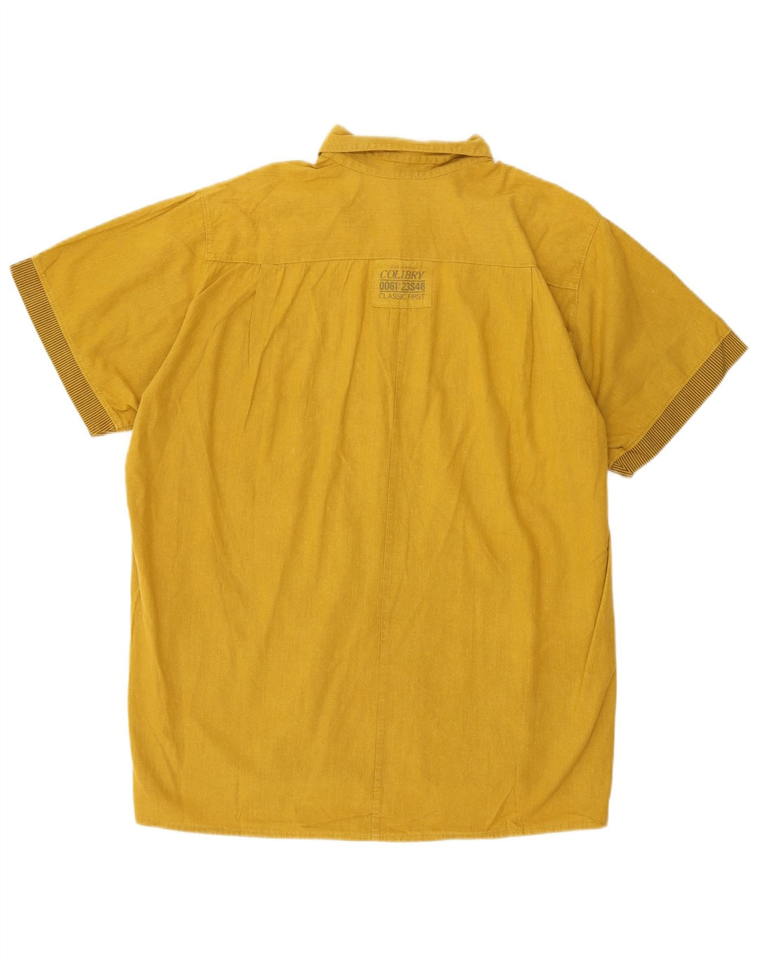 Koszula męska z krótkim rękawem w stylu vintage, XL, żółta