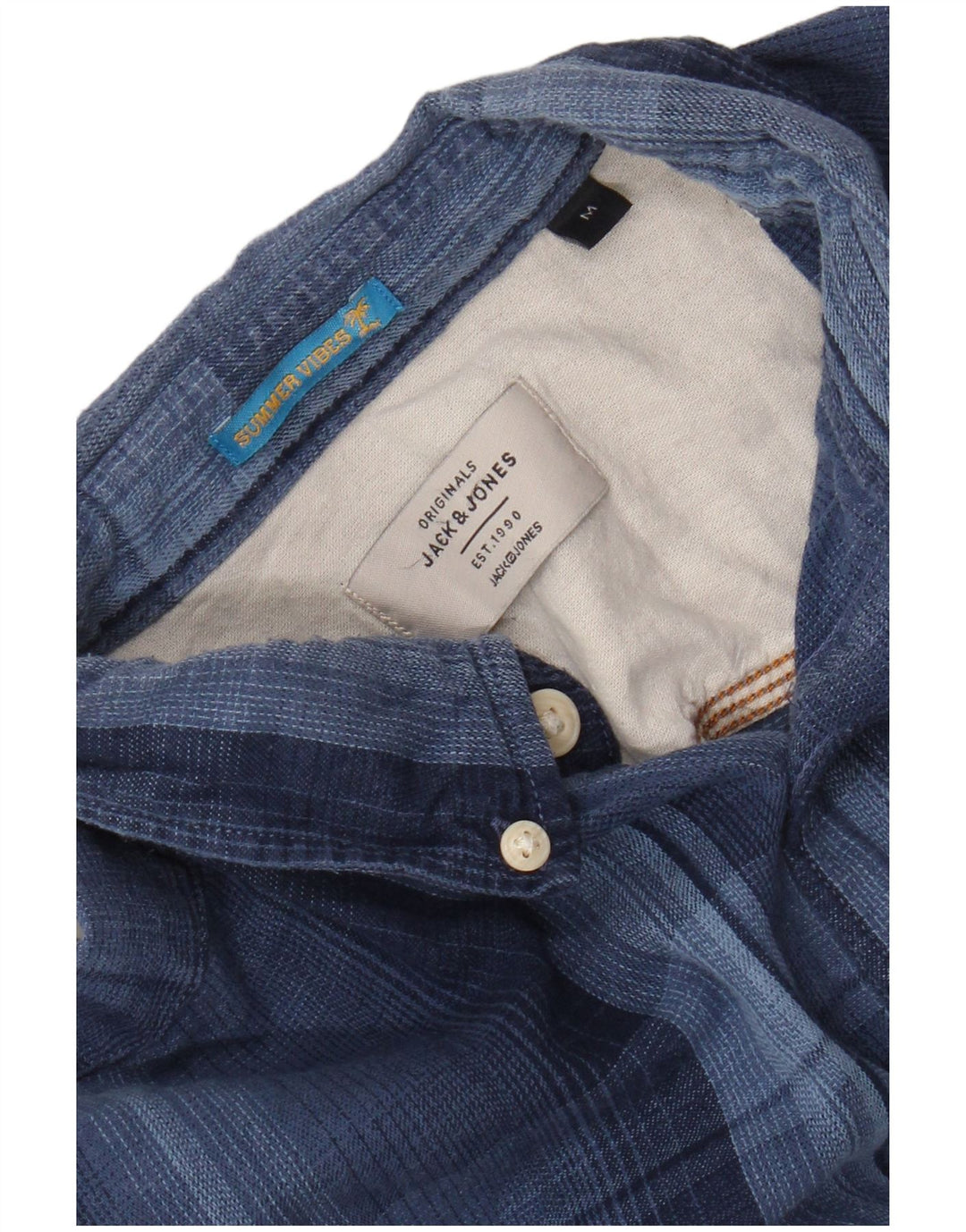 Męska koszula flanelowa JACK & JONES w średnią niebieską kratkę