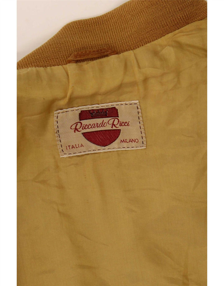 Vintage męska zamszowa kurtka bomber UK 40 duża beżowa