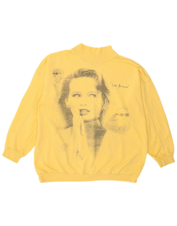 Męska bluza z grafiką w stylu vintage, sweter 2XL w kolorze żółtym