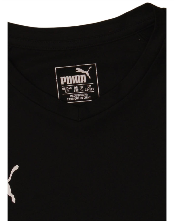 T-shirt chłopięcy Puma 11-12 lat, czarny poliester