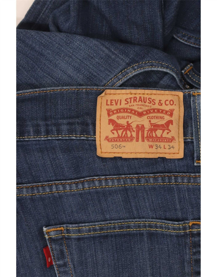 Męskie jeansy Levi's 506 Straight W34 L34 Niebieskie bawełniane