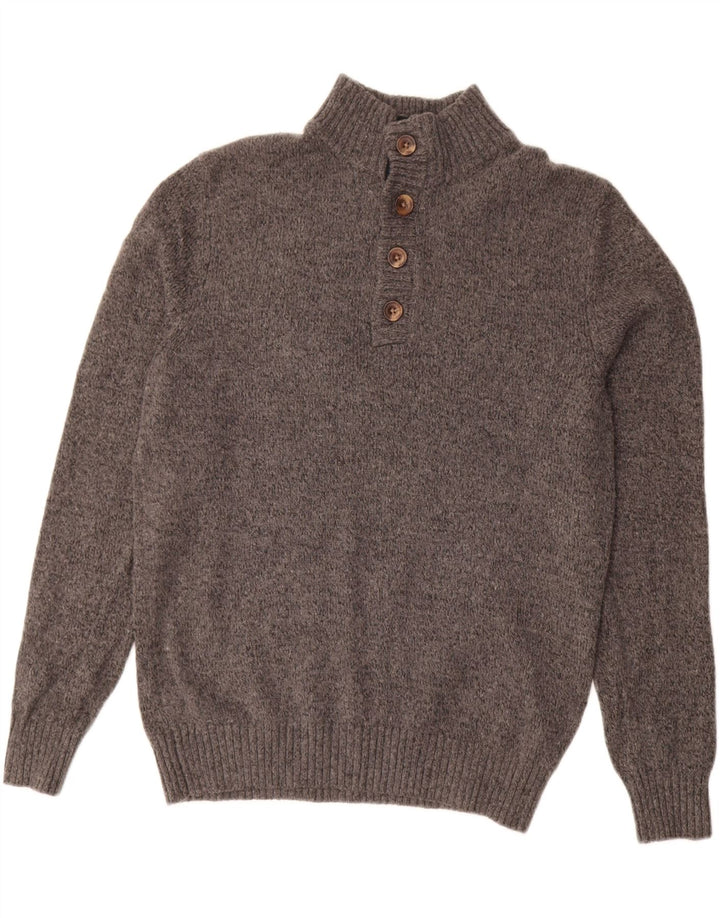 Męski sweter zapinany na guziki Izod Średni szary, nakrapiany akryl