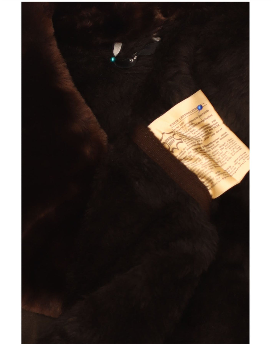 Vintage męska kurtka shearling UK 42 XL brązowa skóra