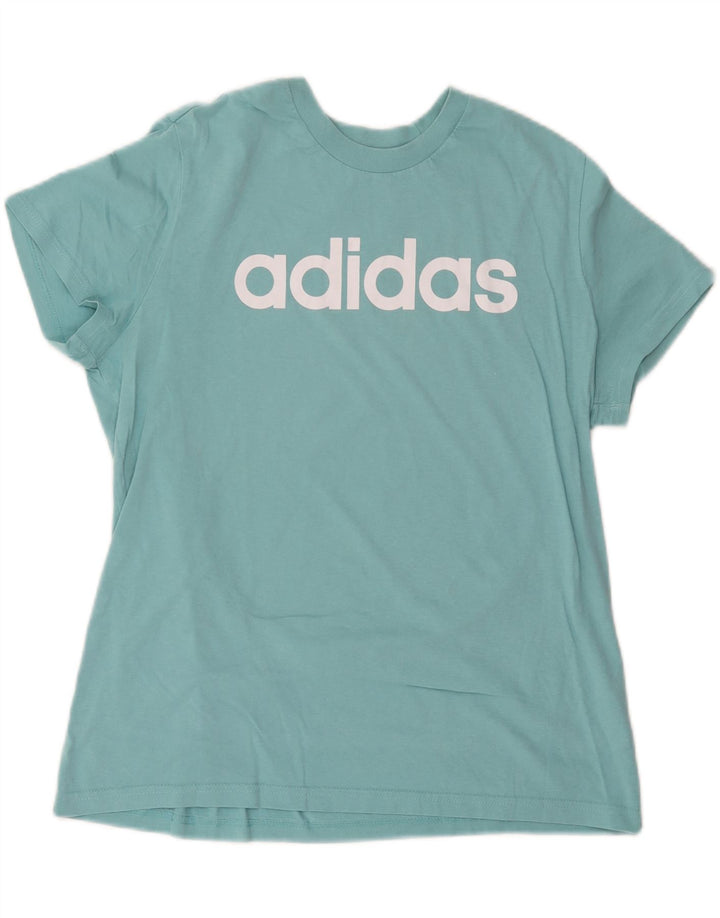Damska koszulka z grafiką ADIDAS Top UK 20/22 XL, niebieska, bawełniana