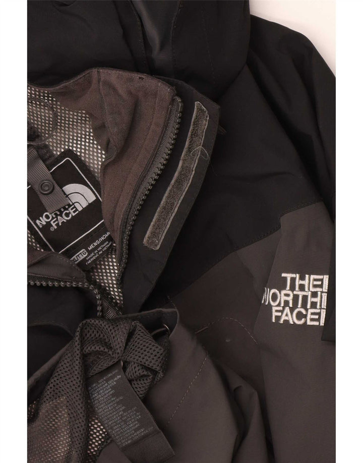 Męska kurtka przeciwdeszczowa z kapturem The North Face UK 44 2XL Szary poliester z blokami kolorów