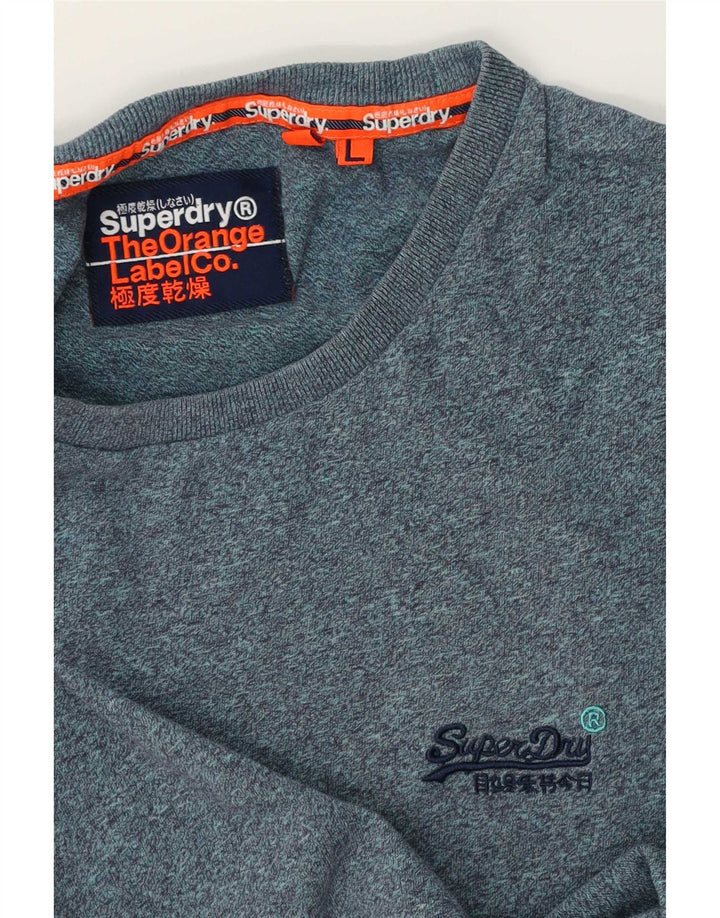 Męski T-shirt Superdry, duży, niebieski nakrapiany