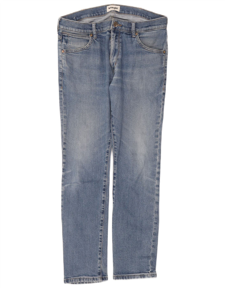 Wrangler Męskie Larston Slim Jeans W32 L32 Niebieskie bawełniane
