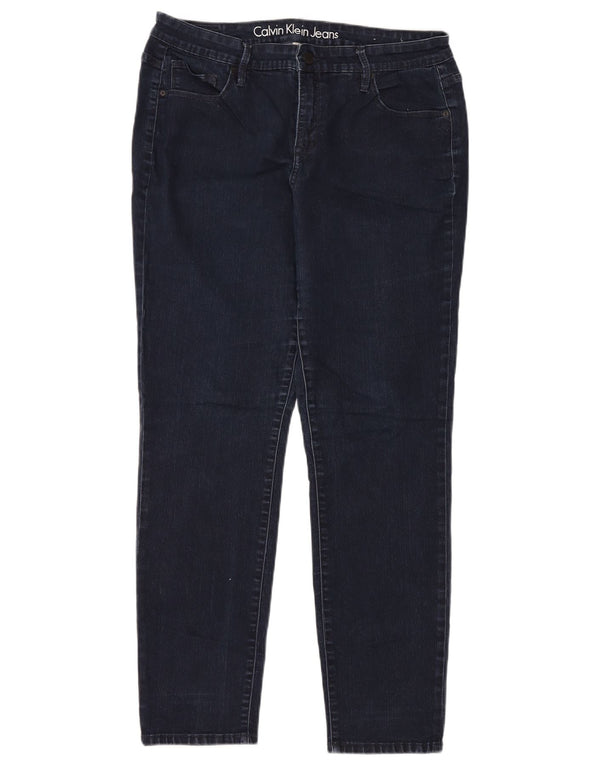 Calvin Klein Womens High Waist Slim Jeans US 16 XL W34 L32 Navy Blue