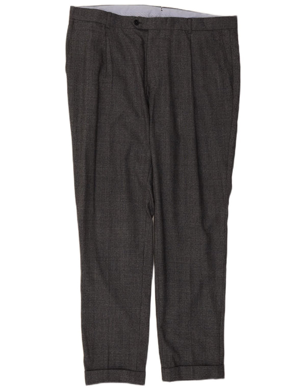 Męskie spodnie garniturowe Massimo Dutti EU 48 XL W38 L32 Szara bawełniana krata