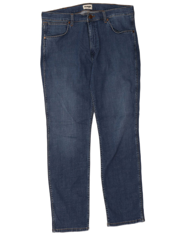 Wrangler Męskie Greensboro Straight Jeans W36 L32 Niebieskie bawełniane