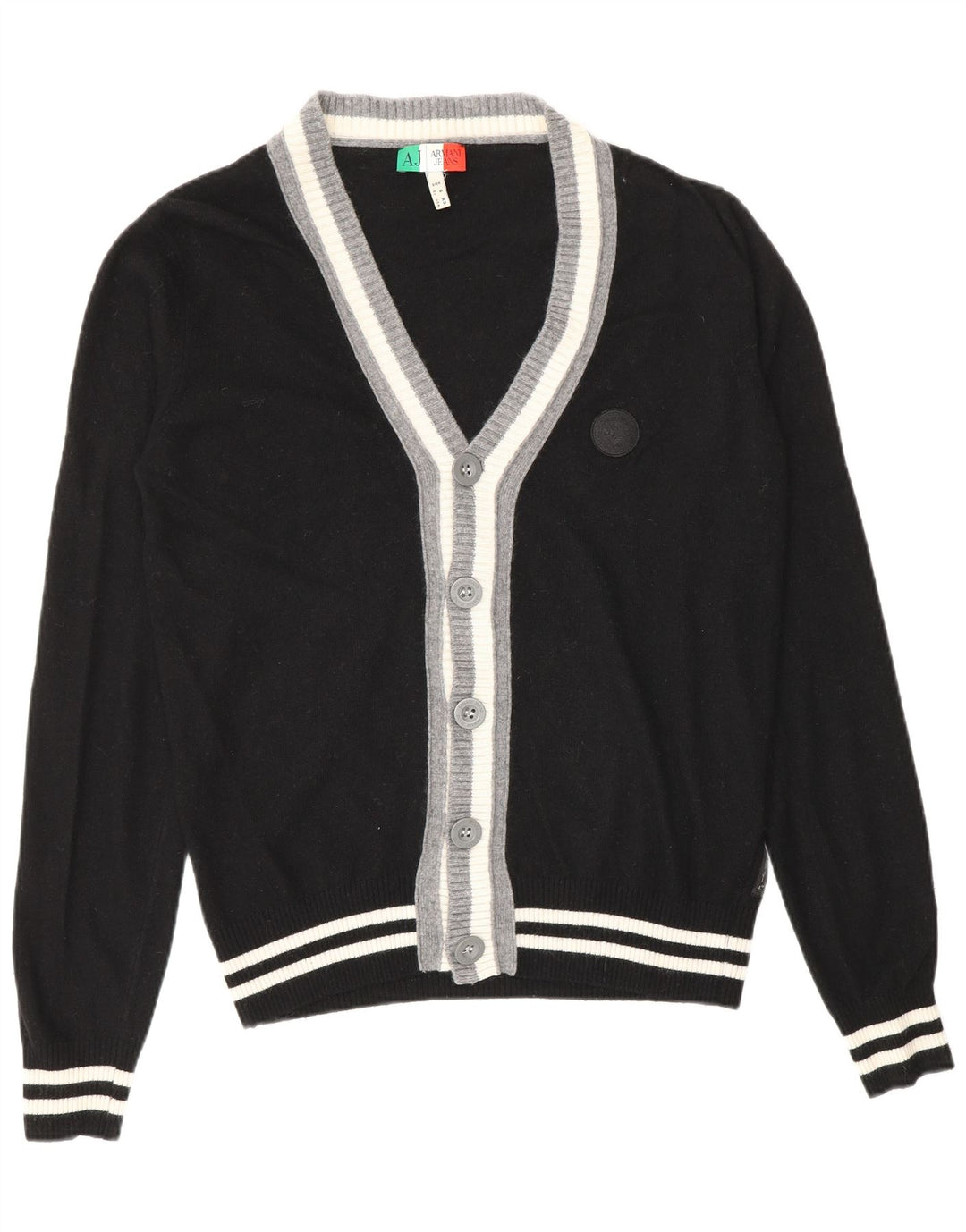 Męski sweter rozpinany Armani Jeans, mały, czarny, wiskozowy