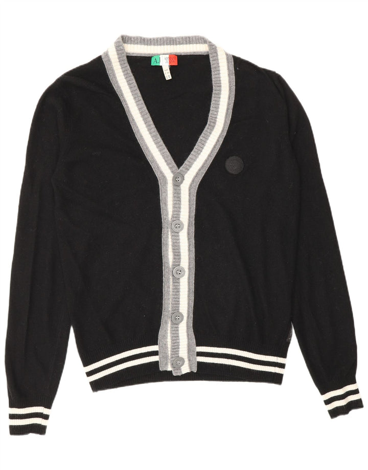 Męski sweter rozpinany Armani Jeans, mały, czarny, wiskozowy