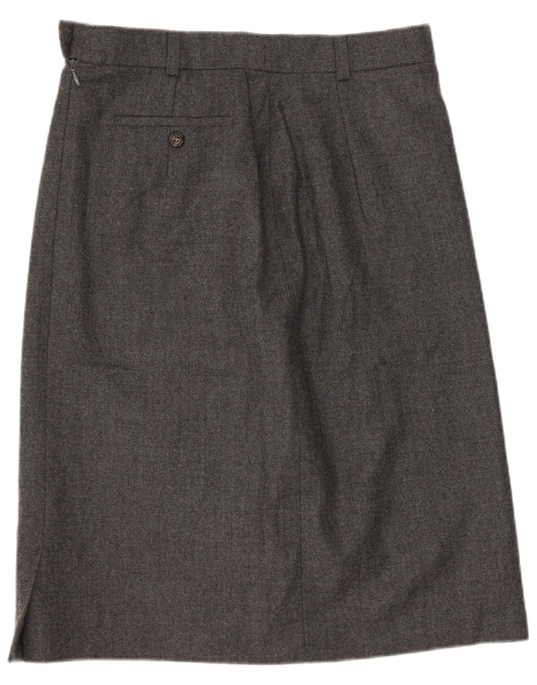 Max Mara Damska weekendowa spódnica w kształcie litery A UK 12 Medium W28 Szara dziewicza wełna