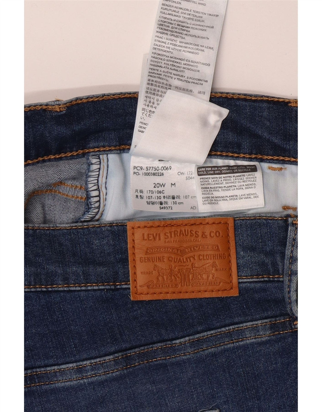 Dżinsy damskie LEVI'S 720 z wysokim stanem, bardzo obcisłe US 20 3XL W40 L29 niebieskie