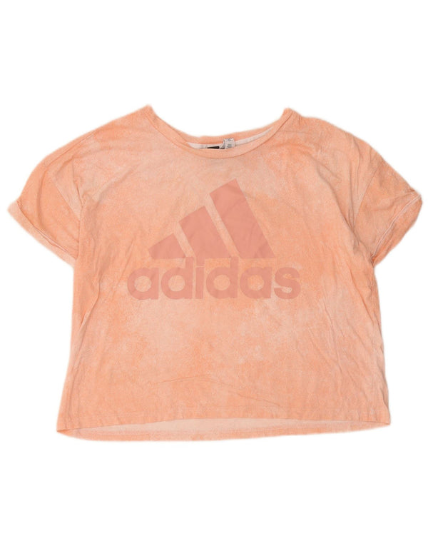 Damska koszulka z grafiką Adidas Top UK 20/22 XL Różowa bawełna Tie Dye
