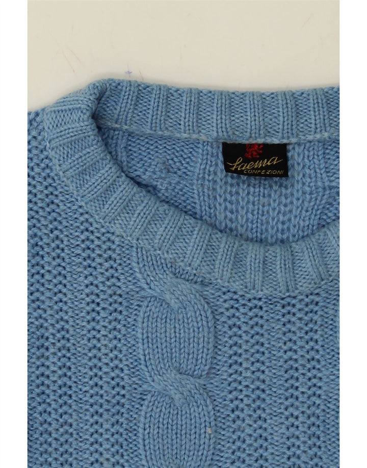 VINTAGE Mens Crew Neck Jumper Sweater Small Blue Vintage Vintage and Second-Hand Vintage from Messina Hembry 