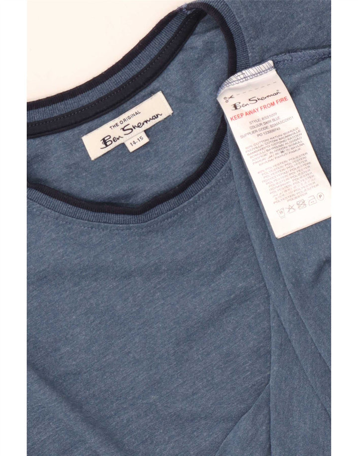 Top chłopięcy Ben Sherman z długim rękawem, 14-15 lat, niebieska bawełna