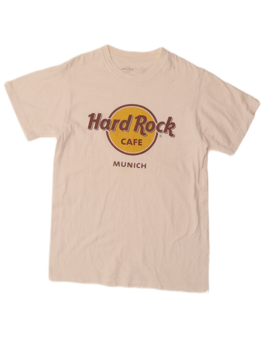 HARD ROCK CAFE Męski T-shirt z grafiką Monachium, mały, biały, bawełniany