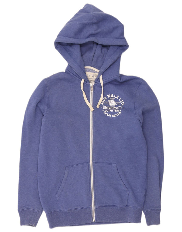 Męski sweter z kapturem i zamkiem błyskawicznym Jack Wills, mały, niebieski, bawełniany