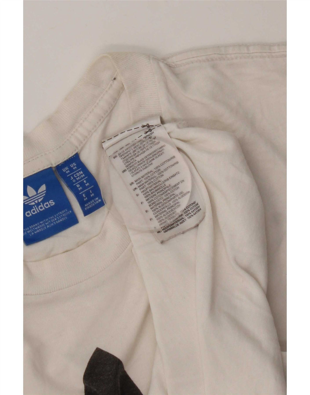 Męska koszulka z grafiką Adidas, średnia, biała bawełna