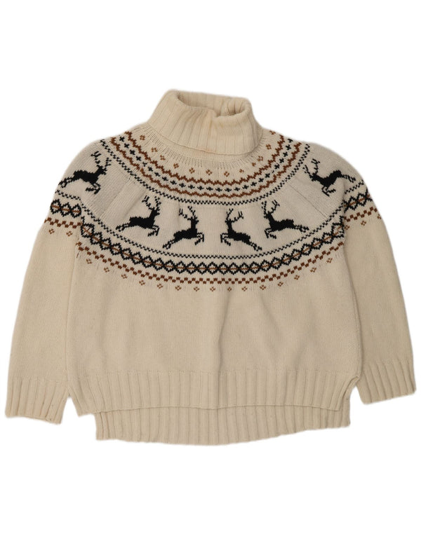 Sweter damski Barbour z okrągłym dekoltem UK 16, duży, biały, Fair Isle Wool