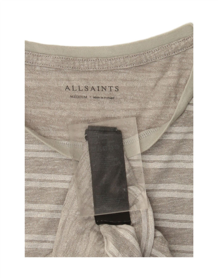 T-shirt męski All Saints, bawełniany, w średnie szare paski