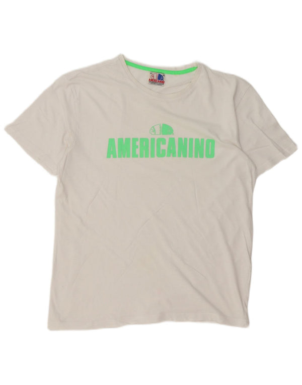 Męska koszulka Americanino Regular Graphic Top, średnia biała bawełna