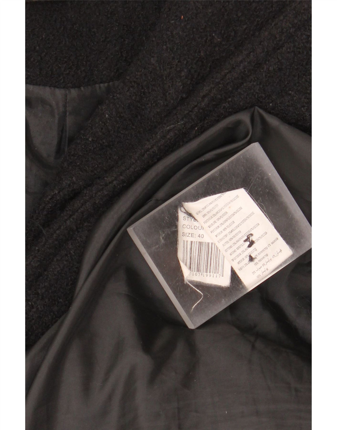 Desigual damski płaszcz graficzny EU 40 średniej czarnej wełny