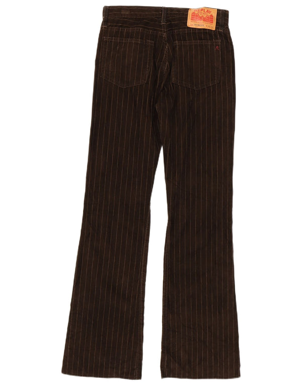 Damskie spodnie typu casual Bootcut Replay W28 L34 Poliester w brązowe paski