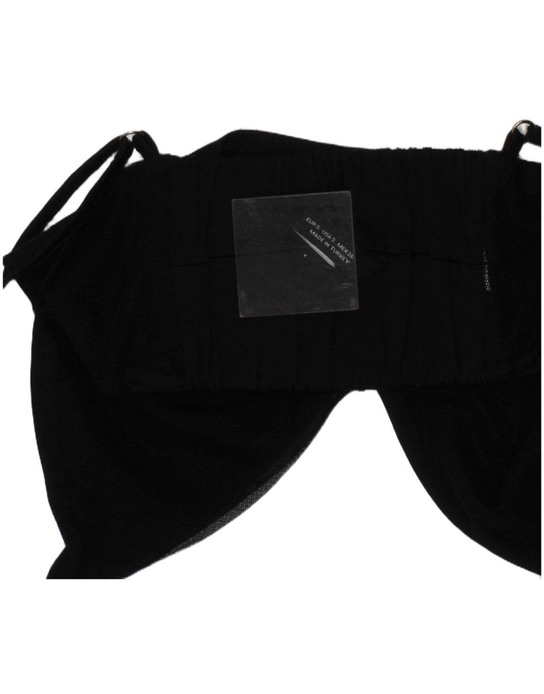 Krótki top damski z biustonoszem Zara, mały, czarny