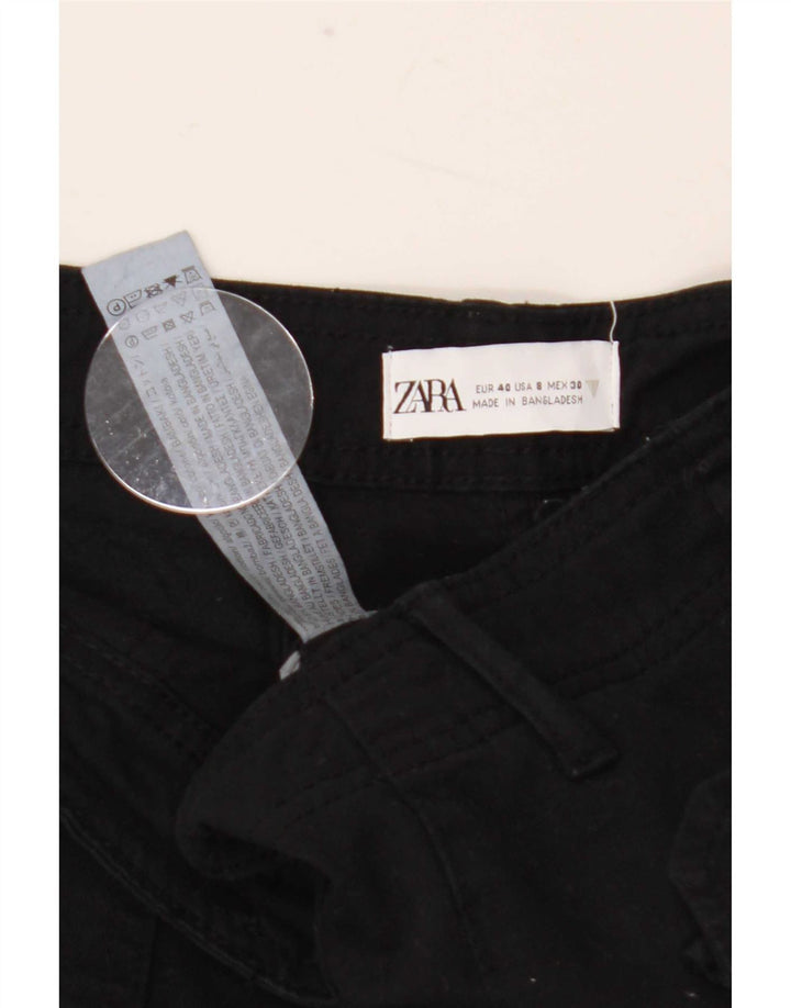 Spodnie damskie Zara Straight Cargo EU 40 Medium W30 L33 Czarna bawełna