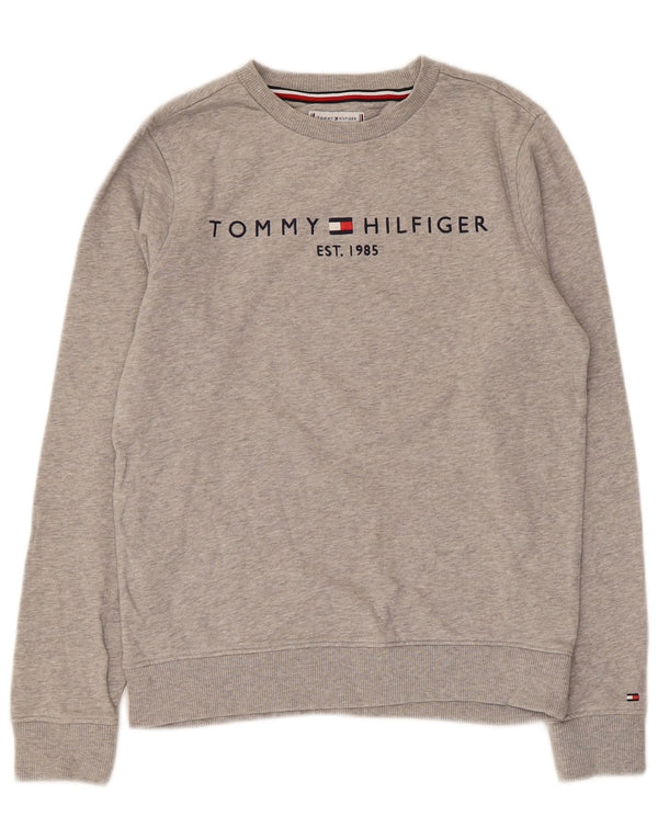 Chłopięca bluza z grafiką Tommy Hilfiger 11-12 lat, szara, nakrapiana