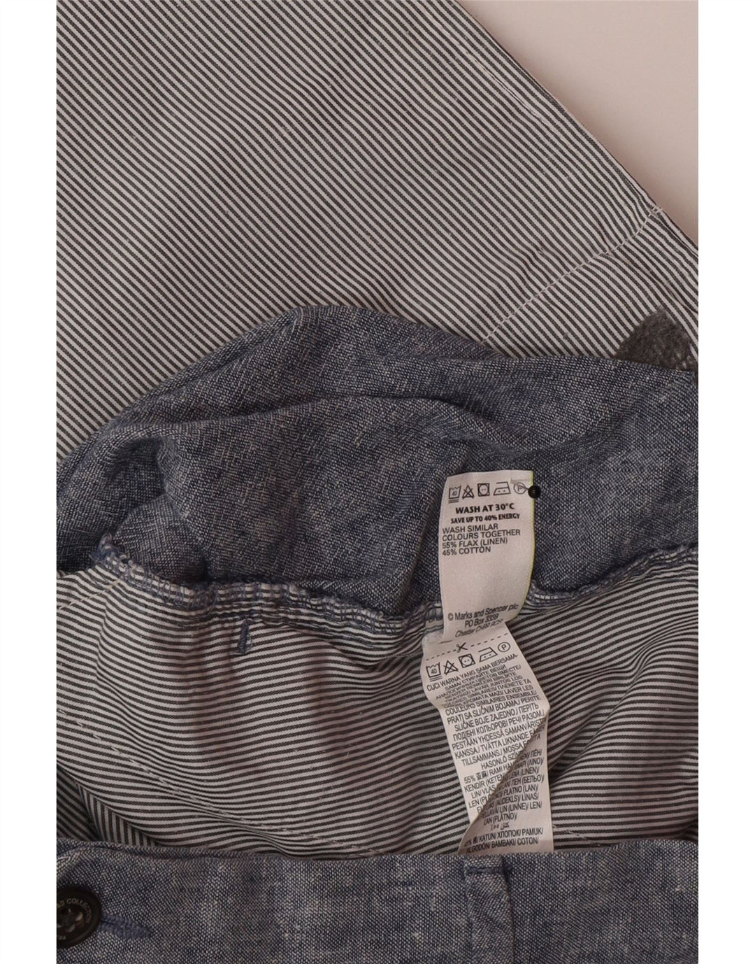 Męskie spodenki Chino Marks & Spencer W34, duże, niebieskie lniane