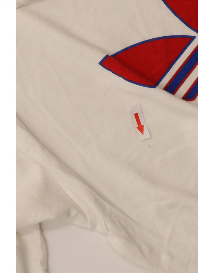 Męski T-shirt z grafiką ADIDAS, mały, biały, bawełniany